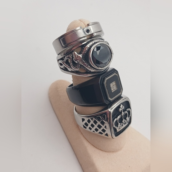 Lot Of Mens Stainless Steel Rings